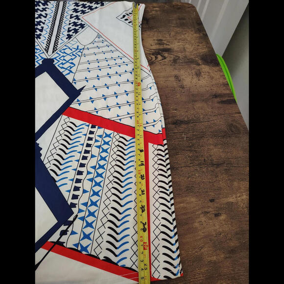 NWT Fashion mia Sleeveless  Geometric Print Dress Summer spring White blue red - Picture 8 of 9